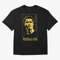 Ronaldo Golden Style Portrait art illustration Oversized T-Shirt Celebrate Global Football Passion for FIFA World Cup 2026 USA Canada Mexico, Filled with Messi and Cristiano Ronaldo, England, Championship Spirit, Famous Goals, Roaring Crowds and