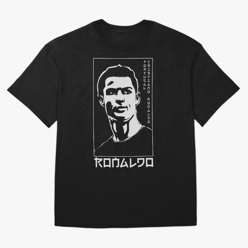 Ronaldo Japanese Style Portrait art illustration Oversized T-Shirt Show Passion for the Stars of Match Day Hype around FIFA World Cup 2026 Group Stage, Haaland, England and Germany, Stadium Memories, Football Loyalty, International Chants and