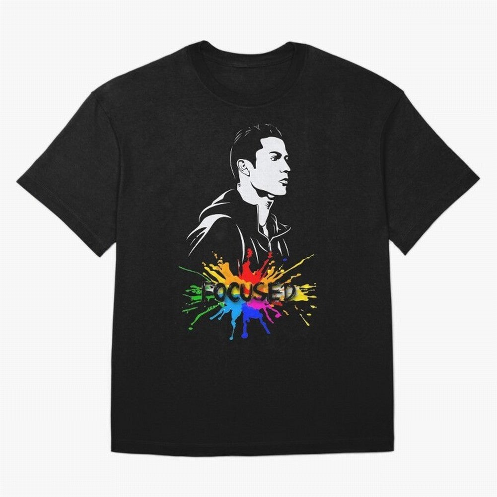Christiano Ronaldo Focused Oversized T-Shirt Celebrate Unforgettable Nights in Global Football Passion for FIFA World Cup 2026 USA Canada Mexico, Centered on Messi and Cristiano Ronaldo, Argentina, Vintage Soccer Flavor, Modern Football Stars,
