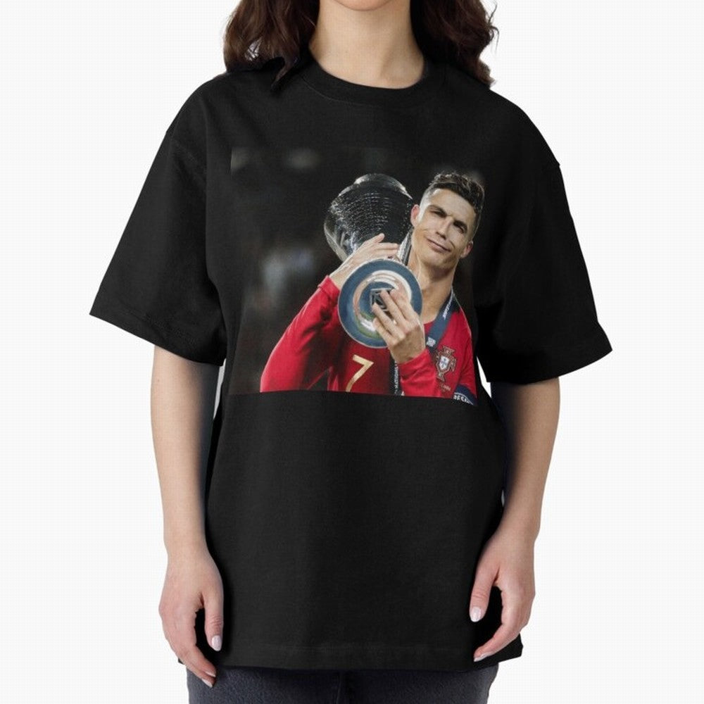 Ronaldo Oversized T-Shirt Show Championship Spirit for FIFA World Cup 2026 for Fans of Mbappe and England, France and Netherlands, Bringing Tournament Hype, Historic Matchups, Family Viewing Parties and Global Sports Pride; Ideal for Passionate