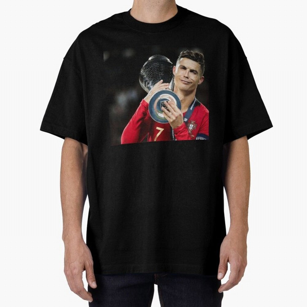 Ronaldo Oversized T-Shirt Show Championship Spirit for FIFA World Cup 2026 for Fans of Mbappe and England, France and Netherlands, Bringing Tournament Hype, Historic Matchups, Family Viewing Parties and Global Sports Pride; Ideal for Passionate