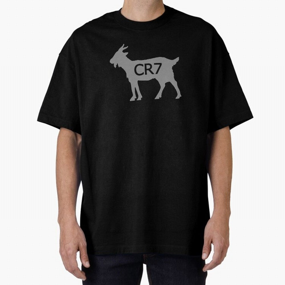 CR7 GOAT Grey 2 Oversized T-Shirt Discover FIFA World Cup 2026 USA Canada Mexico Spirit, Centered on France and Portugal, Messi and Cristiano Ronaldo, Global Supporter Spirit, Legendary Goals, National Colors and Tournament Celebration; Ideal for