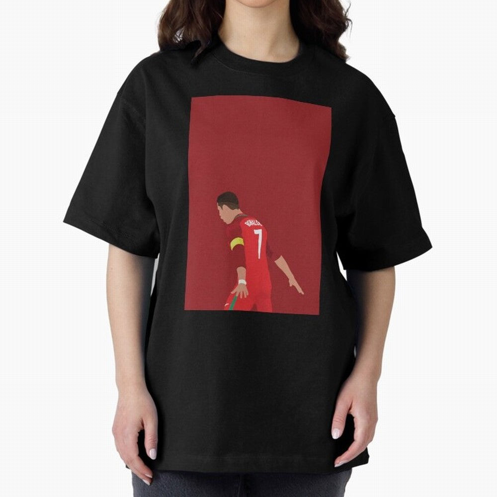 CR7 Oversized T-Shirt Bring International Match Energy to Global Football Passion for FIFA World Cup 2026, Highlighting Mbappe, Germany, Game Day Rituals, Football Legends, Country Pride and the Road to the Final; Great for Supporters Who Love
