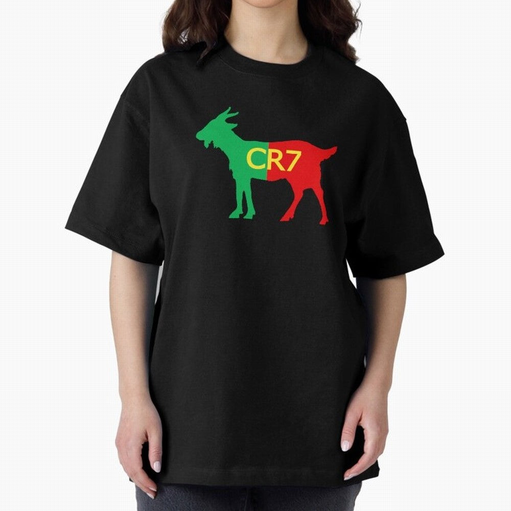 CR7 GOAT Tuga 3 Oversized T-Shirt Celebrate Football Heritage in Global Football Passion for FIFA World Cup 2026 USA Canada Mexico, Celebrating Messi and Cristiano Ronaldo, Argentina, Classic Soccer Heritage, Championship Pressure, Fan Loyalty and