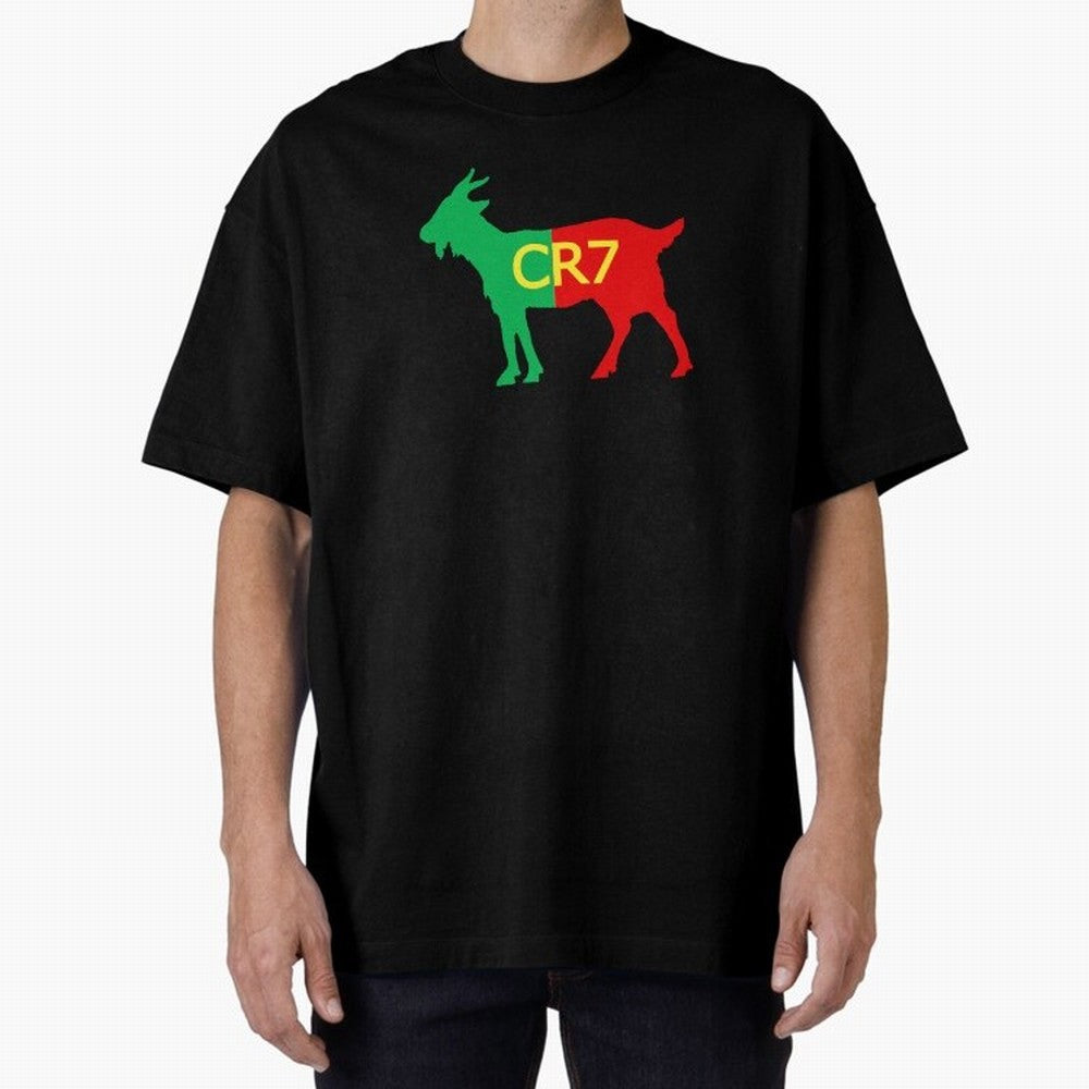 CR7 GOAT Tuga 3 Oversized T-Shirt Celebrate Football Heritage in Global Football Passion for FIFA World Cup 2026 USA Canada Mexico, Celebrating Messi and Cristiano Ronaldo, Argentina, Classic Soccer Heritage, Championship Pressure, Fan Loyalty and