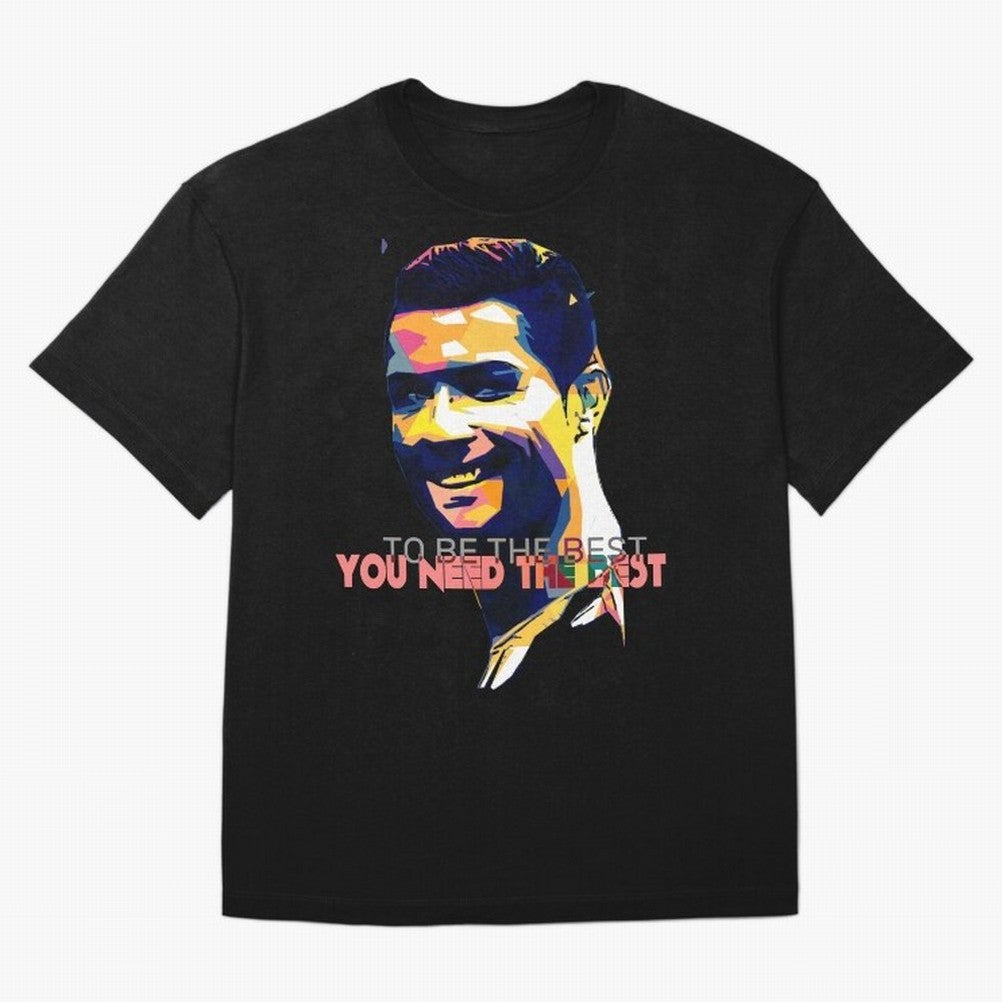 Cristiano Ronaldo To be the best, you need the best Quote Pop art Oversized T-Shirt Support Your Favorite Stars during FIFA World Cup 2026 USA Canada Mexico for Fans of Mbappe and England, Bringing Classic Soccer Heritage, Championship Pressure,