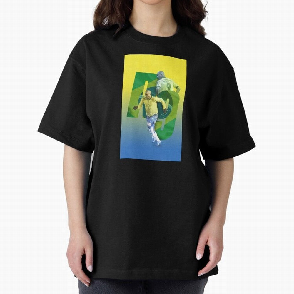 Ronaldo Luis Nazario de Lima Illustration Oversized T-Shirt Join the Countdown to FIFA World Cup 2026 for Fans of Haaland and Mbappe and Spain and Netherlands, Bringing Champion Mindset, Group Stage Buzz, Knockout Tension and Passionate Fan