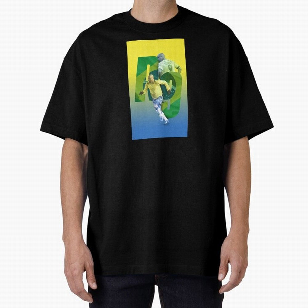 Ronaldo Luis Nazario de Lima Illustration Oversized T-Shirt Join the Countdown to FIFA World Cup 2026 for Fans of Haaland and Mbappe and Spain and Netherlands, Bringing Champion Mindset, Group Stage Buzz, Knockout Tension and Passionate Fan