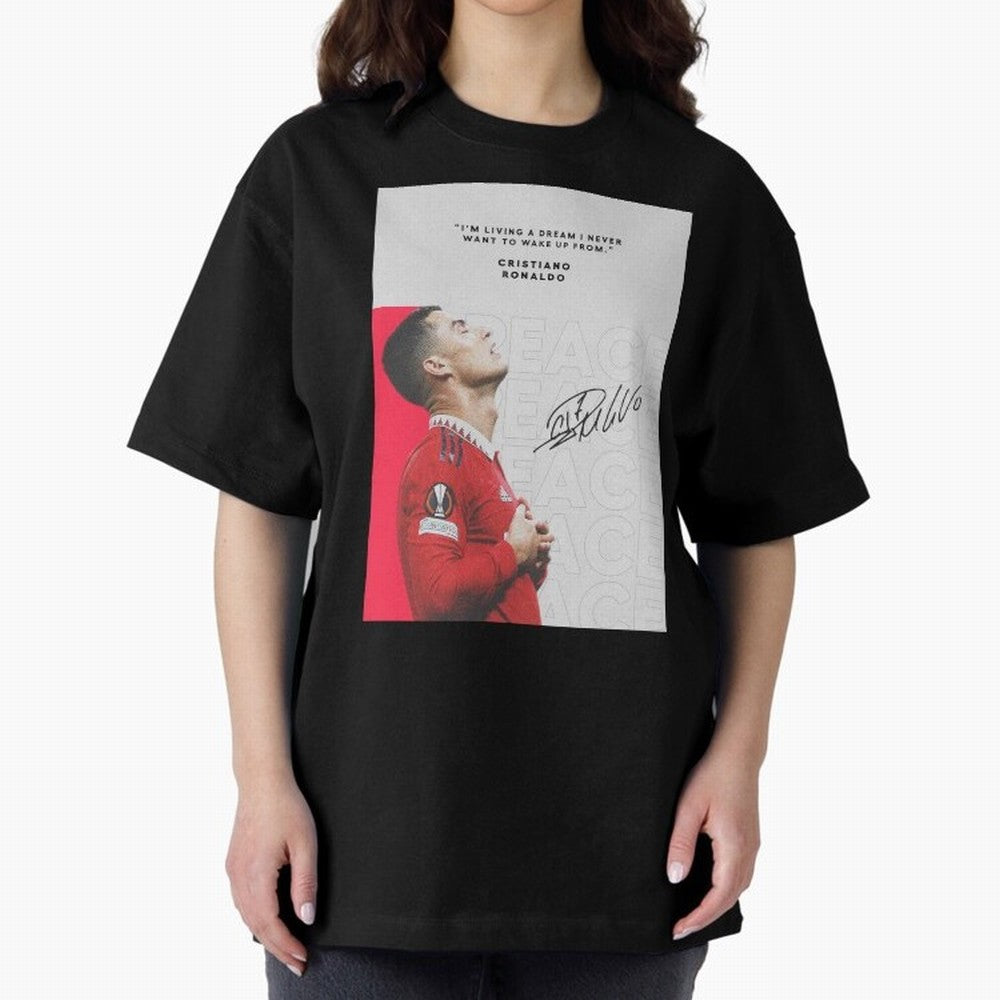 PEACE OF MIND Oversized T-Shirt Honor the Football Icons of FIFA World Cup 2026 Group Stage for Fans of CR7 and Messi and Spain, Bringing Global Supporter Spirit, Legendary Goals, National Colors and Tournament Celebration; Ideal for Passionate
