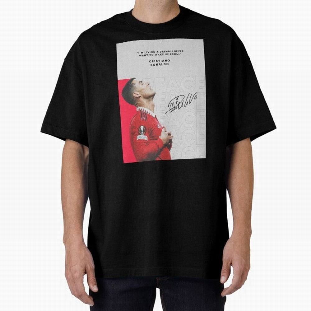 PEACE OF MIND Oversized T-Shirt Honor the Football Icons of FIFA World Cup 2026 Group Stage for Fans of CR7 and Messi and Spain, Bringing Global Supporter Spirit, Legendary Goals, National Colors and Tournament Celebration; Ideal for Passionate