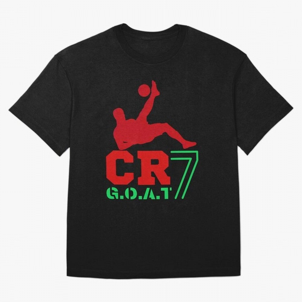 CR7 G.O.A.T Oversized T-Shirt Celebrate the Stars of the FIFA World Cup 2026 Journey through CR7 and Messi Highlights, Netherlands Pride, Championship Spirit, Famous Goals, Roaring Crowds and International Football Unity; Great for Supporters Who