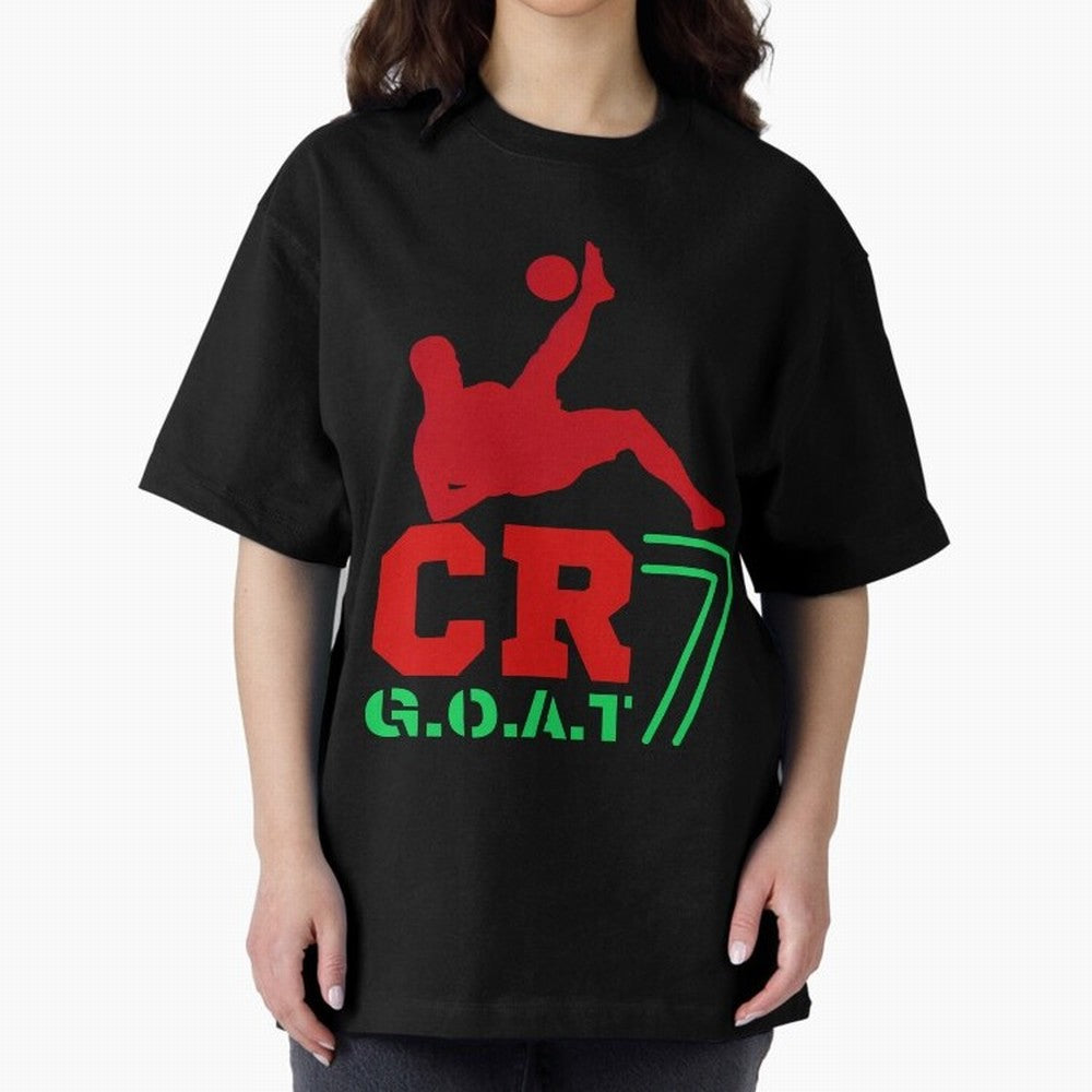 CR7 G.O.A.T Oversized T-Shirt Celebrate the Stars of the FIFA World Cup 2026 Journey through CR7 and Messi Highlights, Netherlands Pride, Championship Spirit, Famous Goals, Roaring Crowds and International Football Unity; Great for Supporters Who