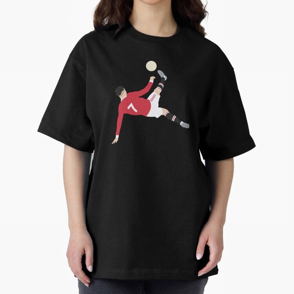 Cristiano Ronaldo Bicycle Kick MUFC Oversized T-Shirt Bring Bold Fan Energy to FIFA World Cup 2026 Group Stage Spirit, Driven by Netherlands, Messi, CR7 and Mbappe, Fan Favorite Moments, National Team Passion, Big Match Drama and Soccer History;