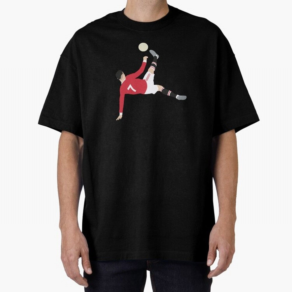 Cristiano Ronaldo Bicycle Kick MUFC Oversized T-Shirt Bring Bold Fan Energy to FIFA World Cup 2026 Group Stage Spirit, Driven by Netherlands, Messi, CR7 and Mbappe, Fan Favorite Moments, National Team Passion, Big Match Drama and Soccer History;