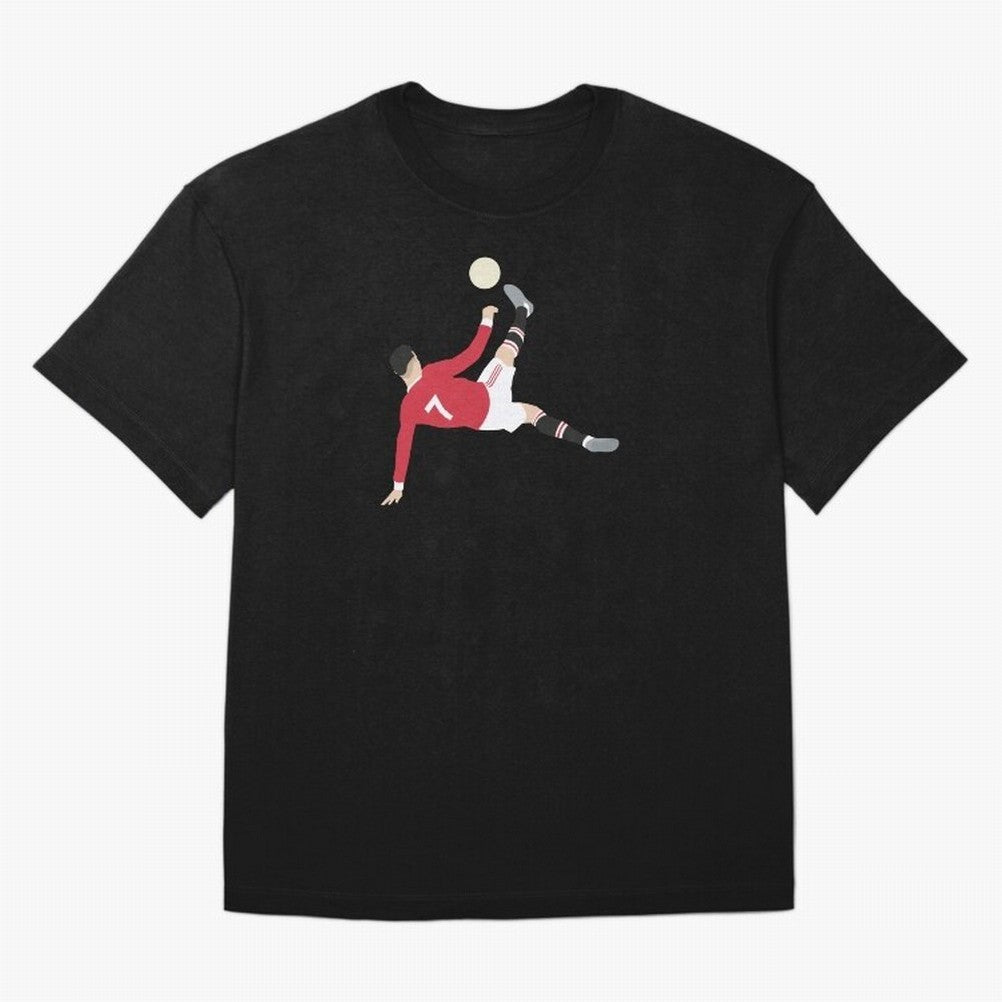 Cristiano Ronaldo Bicycle Kick MUFC Oversized T-Shirt Bring Bold Fan Energy to FIFA World Cup 2026 Group Stage Spirit, Driven by Netherlands, Messi, CR7 and Mbappe, Fan Favorite Moments, National Team Passion, Big Match Drama and Soccer History;