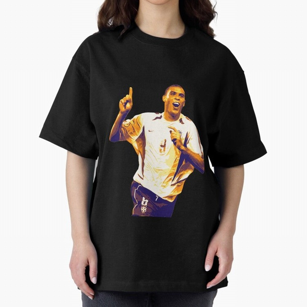 Ronaldo Naz¨¢rio brazil team Oversized T-Shirt Enjoy the FIFA World Cup 2026 Group Stage Journey through Messi and Cristiano Ronaldo Highlights, Spain Pride, Fan Favorite Moments, National Team Passion, Big Match Drama and Soccer History; Created
