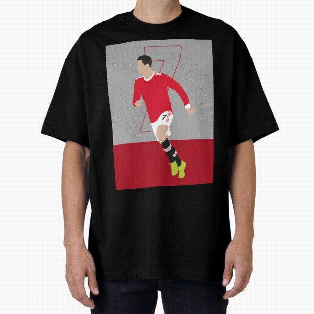 Cristiano Ronaldo 2021/22 Illustration Oversized T-Shirt Fuel the Hype around FIFA World Cup 2026 for Fans of Messi and Netherlands, Bringing Stadium Memories, Football Loyalty, International Chants and Championship Tradition; Ideal for Football