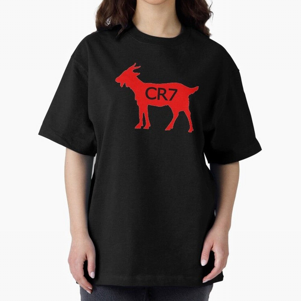 CR7 GOAT Red Oversized T-Shirt Support Iconic Players in FIFA World Cup 2026 USA Canada Mexico Spirit, Inspired by Brazil, Portugal and Argentina, CR7 and Messi, Stadium Chants, National Pride, Trophy Dreams and Unforgettable Football Memories;