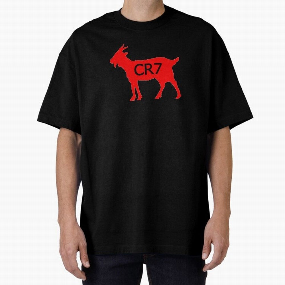 CR7 GOAT Red Oversized T-Shirt Support Iconic Players in FIFA World Cup 2026 USA Canada Mexico Spirit, Inspired by Brazil, Portugal and Argentina, CR7 and Messi, Stadium Chants, National Pride, Trophy Dreams and Unforgettable Football Memories;