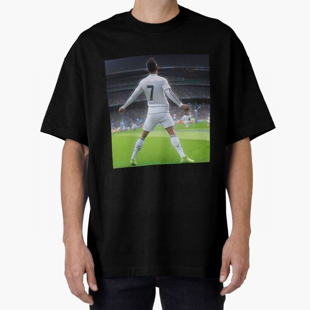 Ronaldo caricature Oversized T-Shirt Carry the Dream of FIFA World Cup 2026 Group Stage Spirit, with Germany, Neymar, Championship Spirit, Famous Goals, Roaring Crowds and International Football Unity; Ideal for Football Dads, Football Moms,