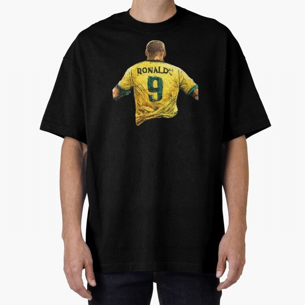 Brazilian Football Legend No.9 Vintage Streetwear Design Oversized T-Shirt Capture FIFA World Cup 2026 USA Canada Mexico Celebrating Mbappe and Neymar, Spain and Netherlands Energy, Stadium Memories, Football Loyalty, International Chants and