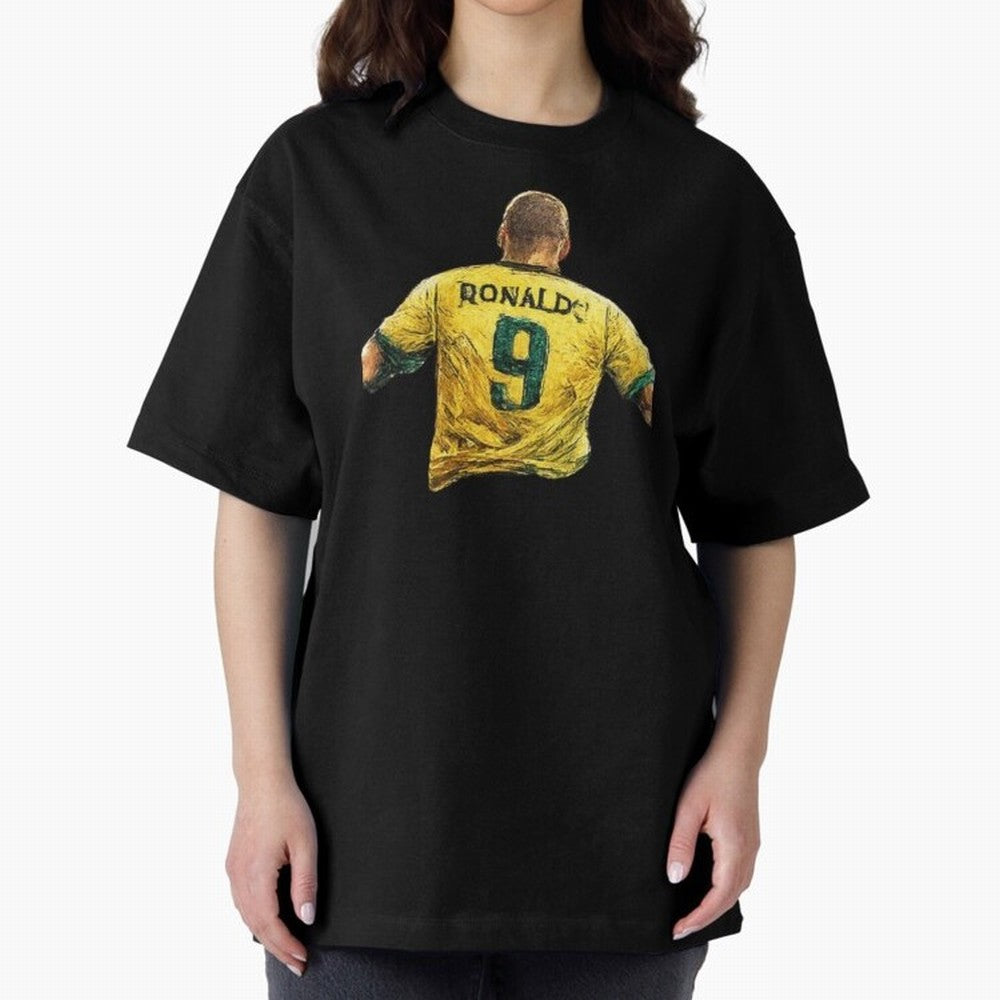 Brazilian Football Legend No.9 Vintage Streetwear Design Oversized T-Shirt Capture FIFA World Cup 2026 USA Canada Mexico Celebrating Mbappe and Neymar, Spain and Netherlands Energy, Stadium Memories, Football Loyalty, International Chants and