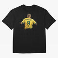 Brazilian Football Legend No.9 Vintage Streetwear Design Oversized T-Shirt Capture FIFA World Cup 2026 USA Canada Mexico Celebrating Mbappe and Neymar, Spain and Netherlands Energy, Stadium Memories, Football Loyalty, International Chants and