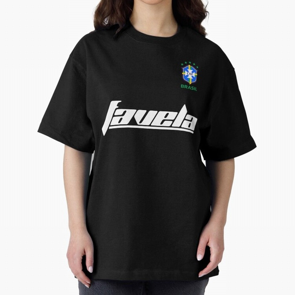 Brasil CBF WorldCup Favela Oversized T-Shirt Celebrate Soccer Greatness during the FIFA World Cup 2026 USA Canada Mexico Journey through Cristiano Ronaldo, Haaland and CR7 Highlights, Portugal, Spain and Germany Pride, Football History, Final Match