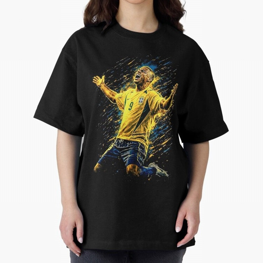 R9 Ronaldo Football Legend Oversized T-Shirt Relive Legendary Nights from FIFA World Cup 2026 Featuring Haaland and Mbappe, Portugal Energy, Vintage Soccer Flavor, Modern Football Stars, National Flags and Final Night Emotion; Ideal for Fans Who