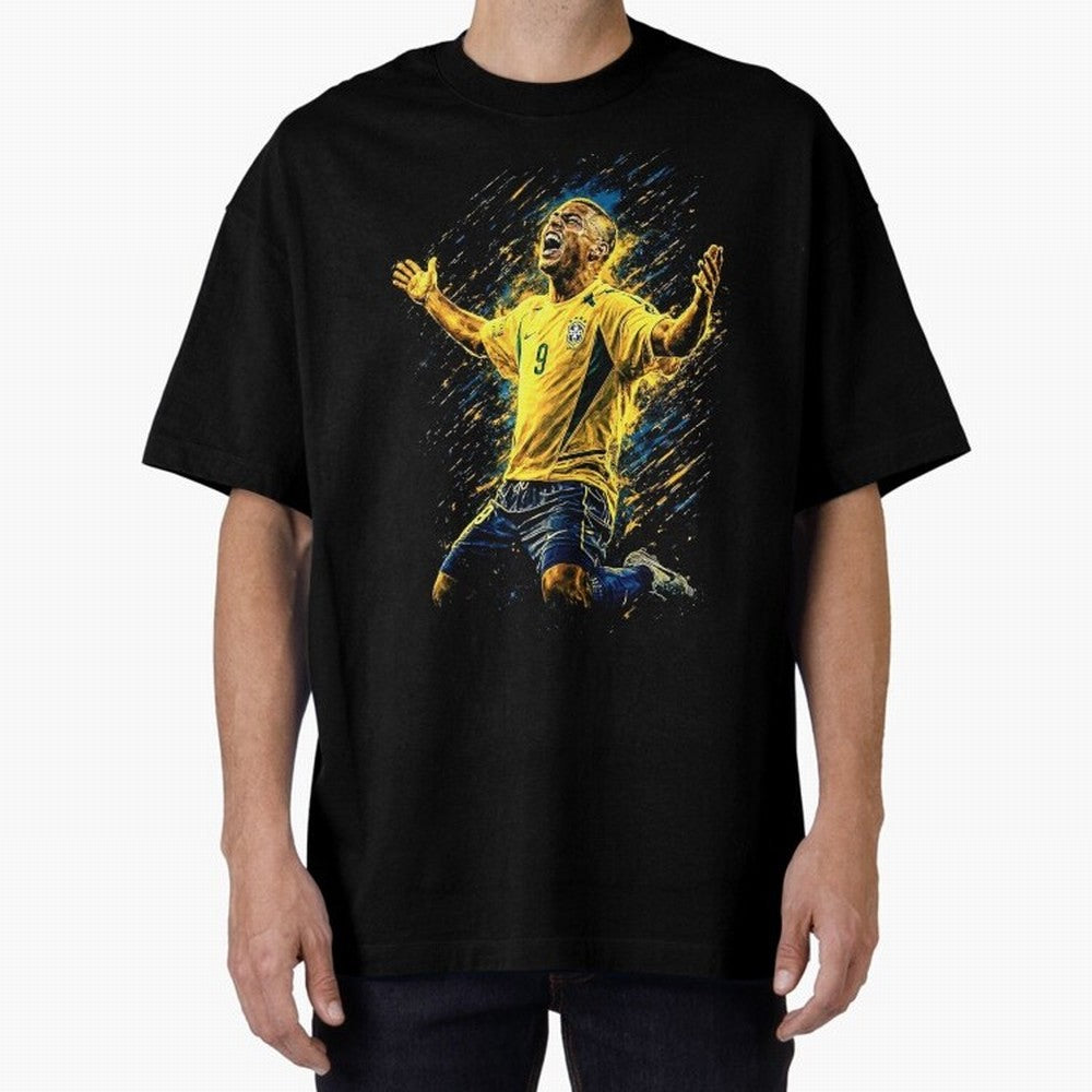 R9 Ronaldo Football Legend Oversized T-Shirt Relive Legendary Nights from FIFA World Cup 2026 Featuring Haaland and Mbappe, Portugal Energy, Vintage Soccer Flavor, Modern Football Stars, National Flags and Final Night Emotion; Ideal for Fans Who