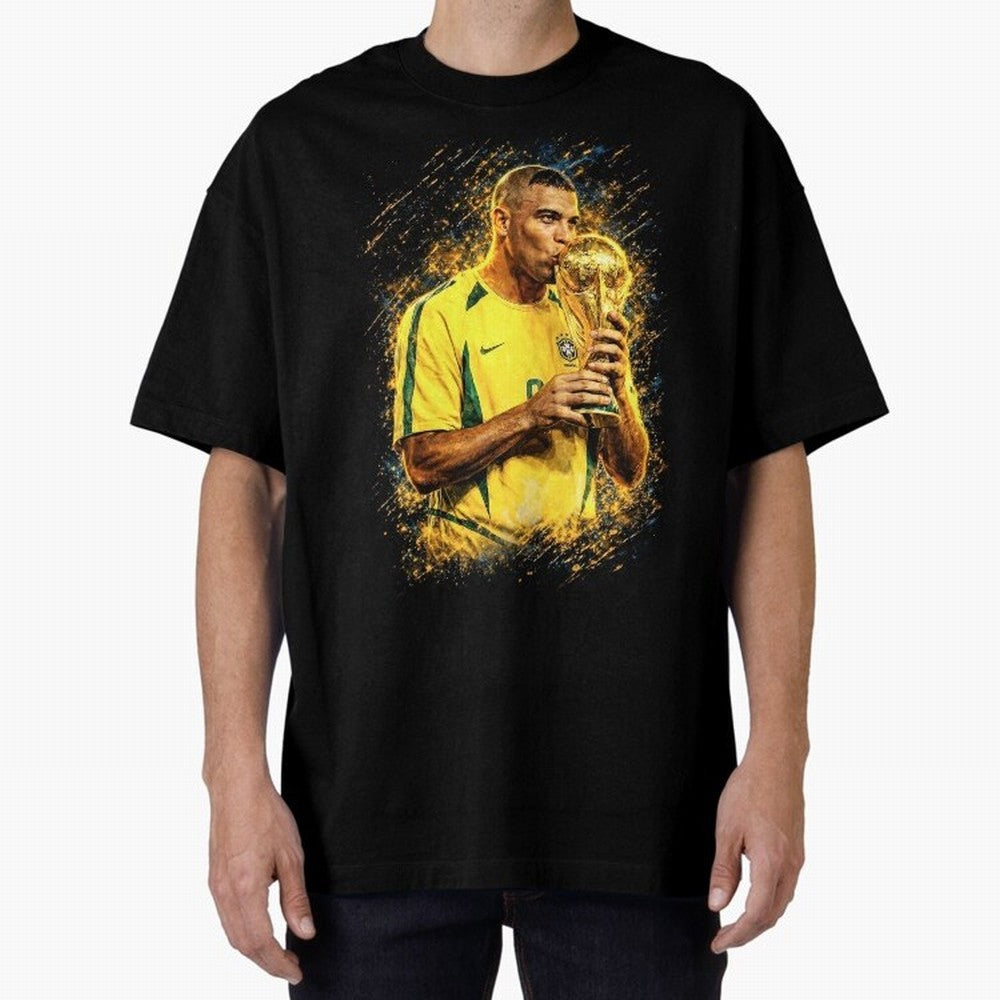 R9 Ronaldo Football Legend Oversized T-Shirt Support FIFA World Cup 2026 Group Stage Celebrating Messi and Cristiano Ronaldo, England and Germany Energy, Sports Nostalgia, International Competition, Famous Players and Unforgettable Victories;
