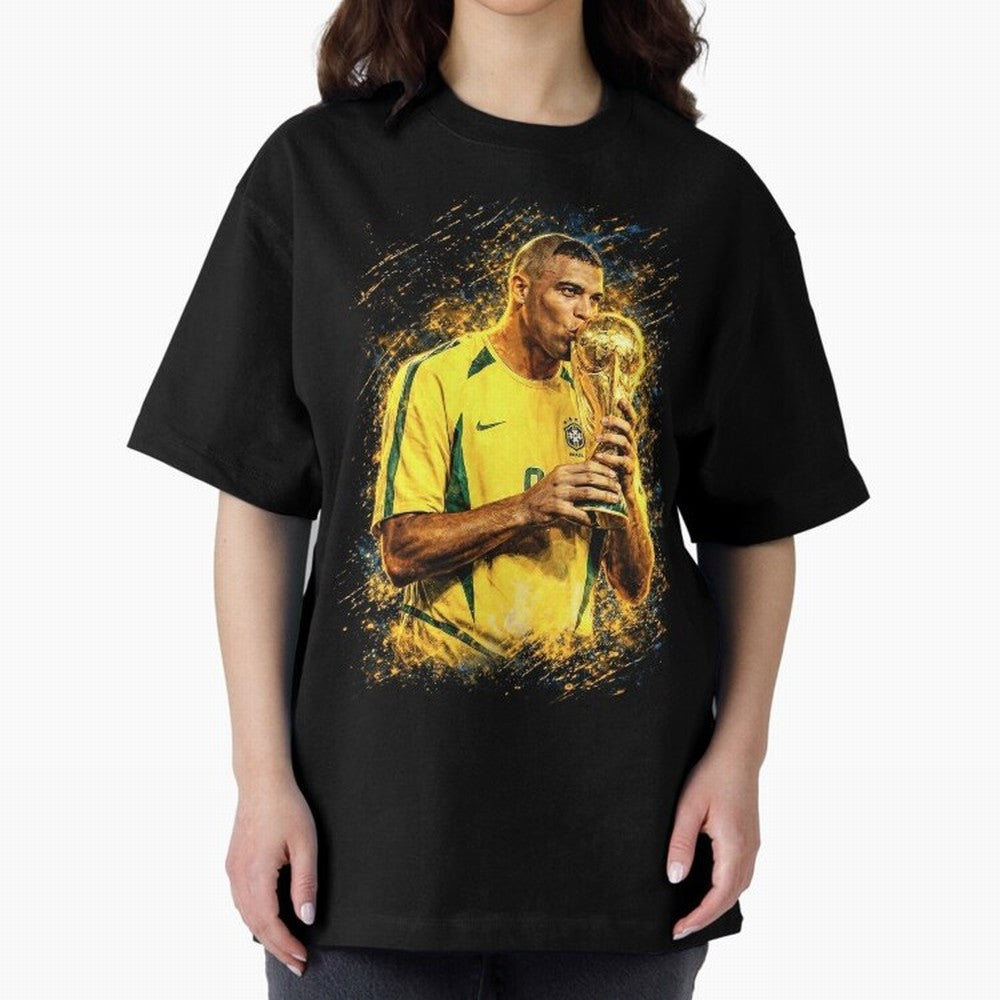 R9 Ronaldo Football Legend Oversized T-Shirt Support FIFA World Cup 2026 Group Stage Celebrating Messi and Cristiano Ronaldo, England and Germany Energy, Sports Nostalgia, International Competition, Famous Players and Unforgettable Victories;