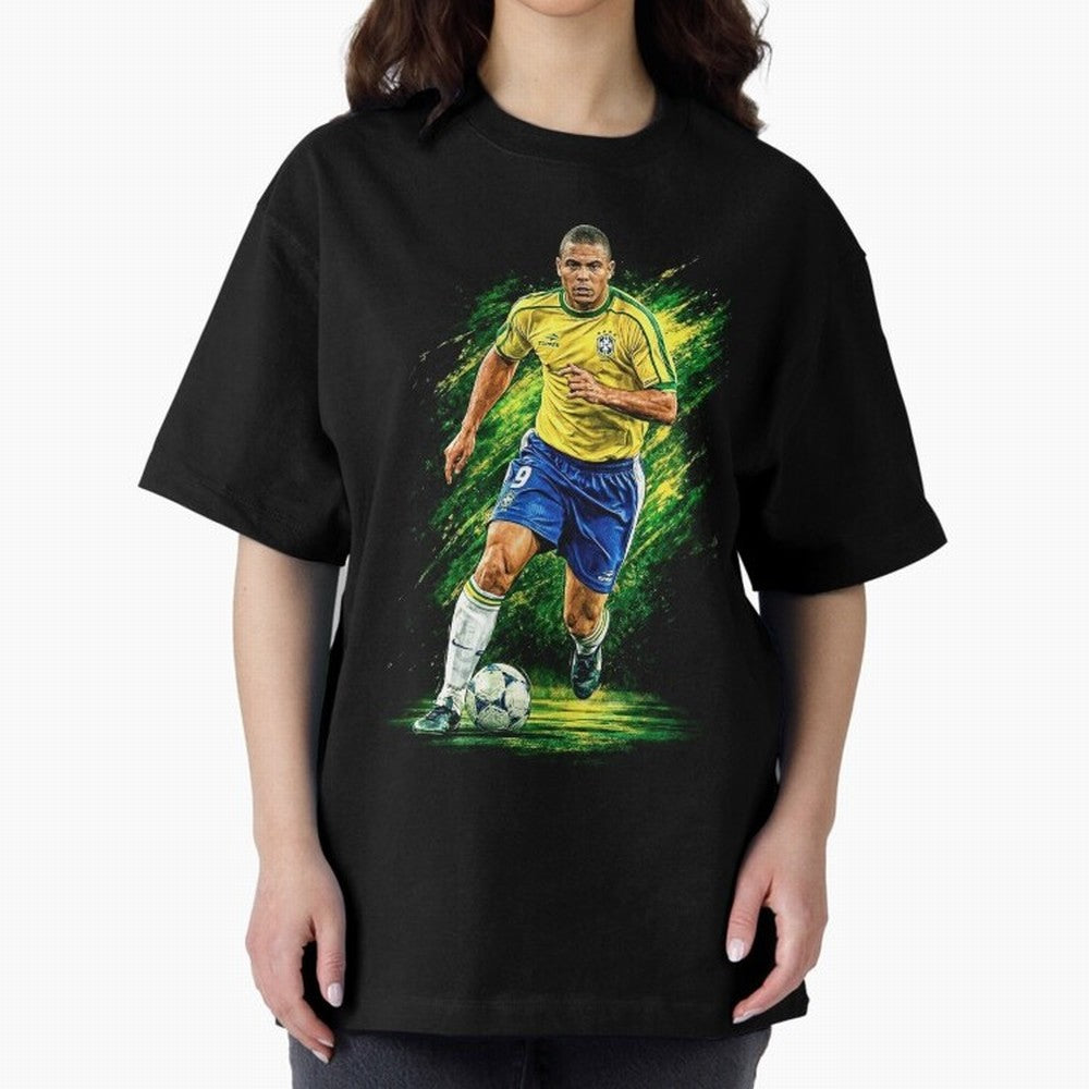R9 Ronaldo Football Legend Oversized T-Shirt Honor the Football Icons of FIFA World Cup 2026 Group Stage for Fans of CR7 and Messi and Spain, Bringing Global Supporter Spirit, Legendary Goals, National Colors and Tournament Celebration; Ideal for