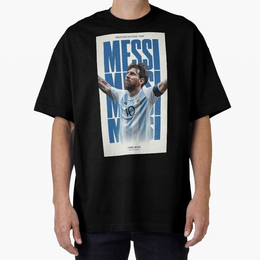 Messi Champion Graphic Oversized T-Shirt Bring Legendary Rivalry Energy to the FIFA World Cup 2026 Journey through Neymar Highlights, France Pride, Tournament Hype, Historic Matchups, Family Viewing Parties and Global Sports Pride; Great for