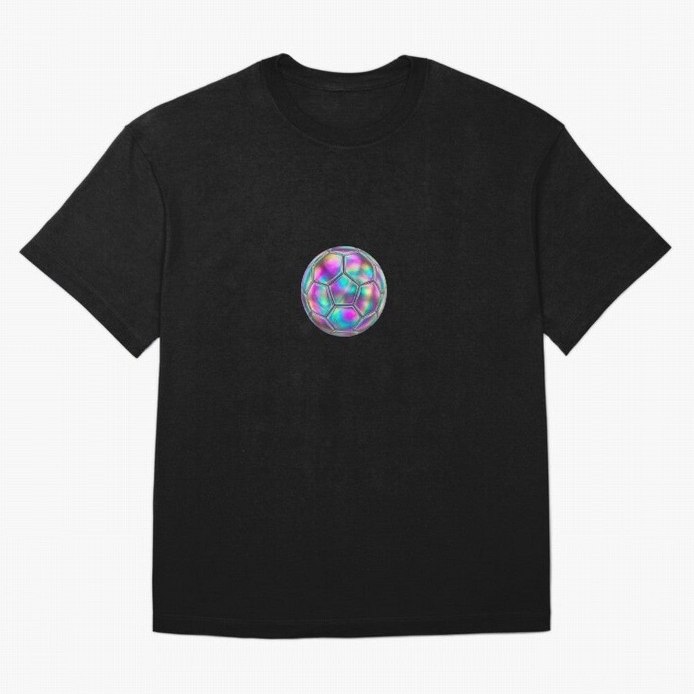 Soccer ball holographic sticker Oversized T-Shirt Carry the Colors and Pride of FIFA World Cup 2026 USA Canada Mexico Inspired by Messi and Cristiano Ronaldo, Portugal Energy, Vintage Soccer Flavor, Modern Football Stars, National Flags and Final