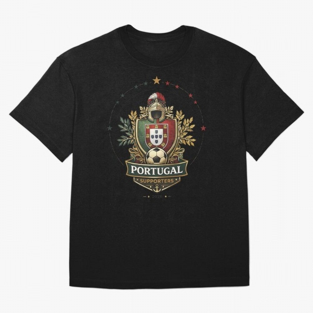 Portugal 2026 Football Crest ¨C Portuguese Soccer Supporters Pride Design Oversized T-Shirt Capture FIFA World Cup 2026 Centered on Messi, Neymar and Mbappe, Portugal, Spain and Germany Energy, Fan Favorite Moments, National Team Passion, Big Match