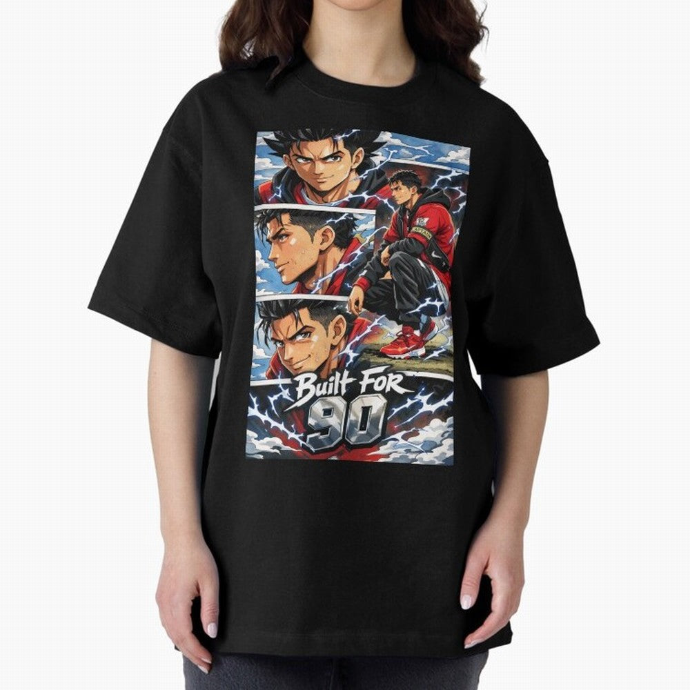 Built for 90 ¨C Anime Streetwear Football Art Oversized T-Shirt Celebrate the Magic of FIFA World Cup 2026 USA Canada Mexico for Fans of Mbappe and Neymar and Portugal, Spain and Germany, Bringing Worldwide Fan Energy, Dramatic Goals, Stadium