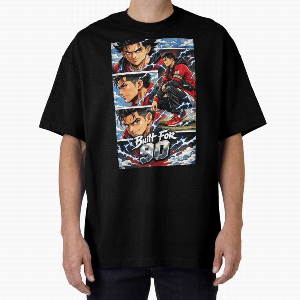 Built for 90 ¨C Anime Streetwear Football Art Oversized T-Shirt Celebrate the Magic of FIFA World Cup 2026 USA Canada Mexico for Fans of Mbappe and Neymar and Portugal, Spain and Germany, Bringing Worldwide Fan Energy, Dramatic Goals, Stadium