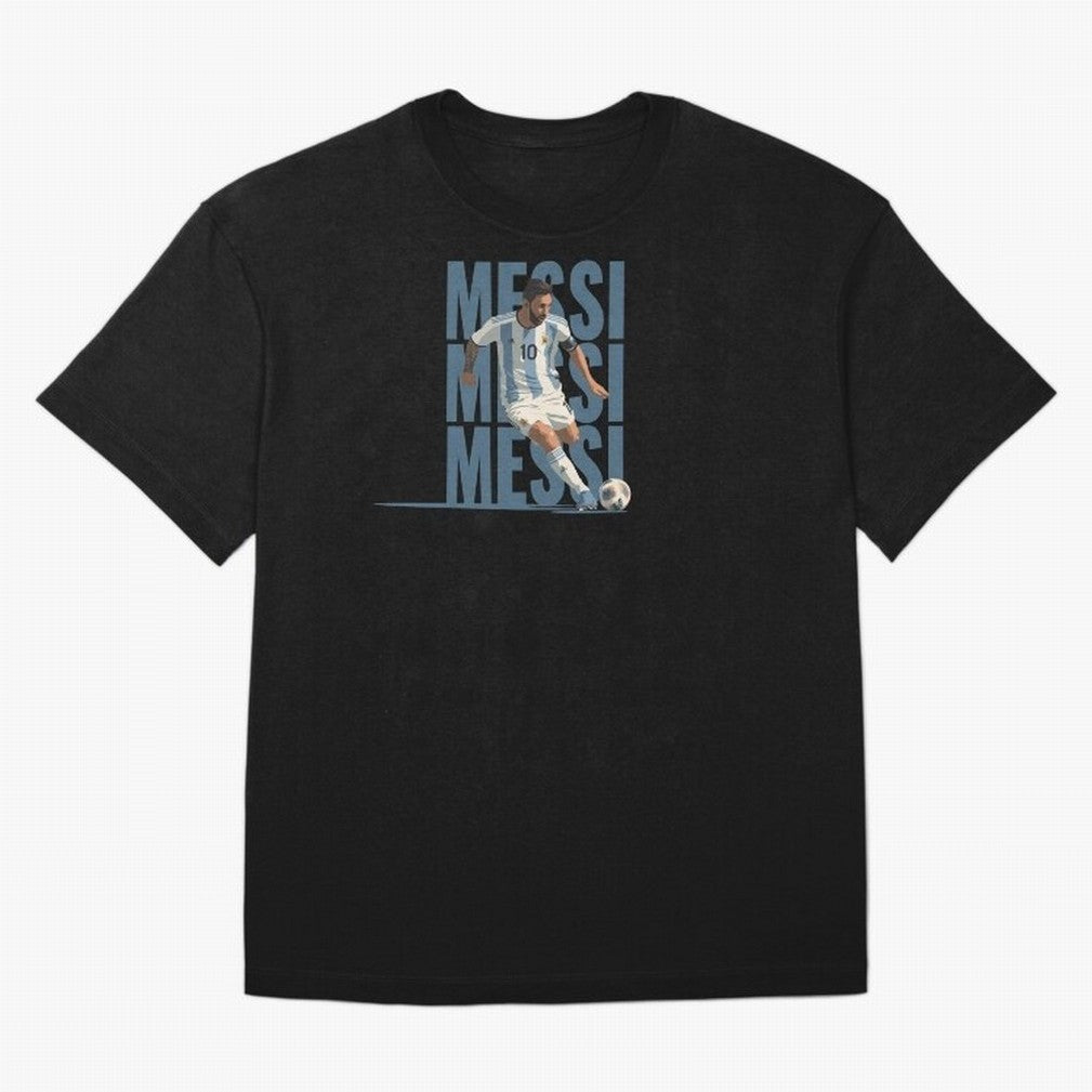 Messi in action Minimalist Graphic Oversized T-Shirt Remember the FIFA World Cup 2026 Group Stage Journey through Messi, CR7 and Mbappe Highlights, Argentina and Brazil Pride, Goal Celebration Energy, Supporter Heritage, Football Icons and