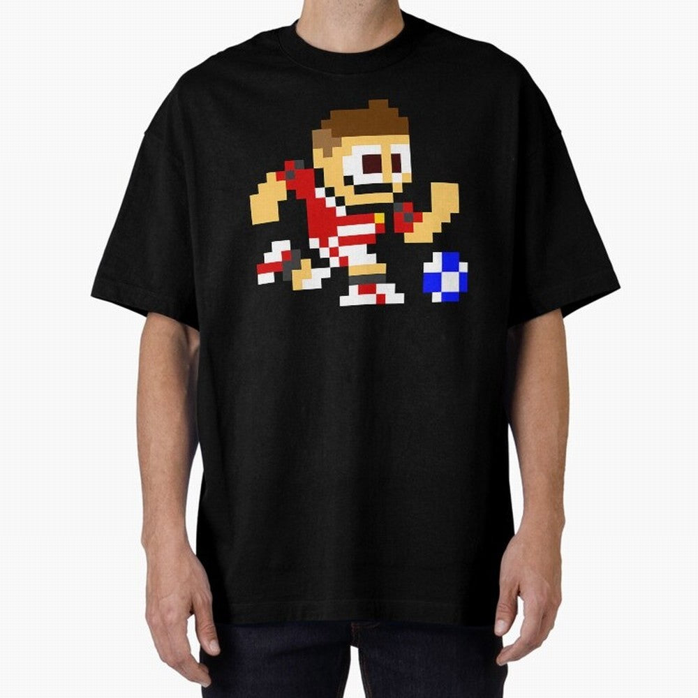 Ronaldo Manchester United (8-bit Football / Soccer Player) Oversized T-Shirt Cheer for FIFA World Cup 2026 Capturing CR7 and Messi, Brazil Energy, Classic Soccer Heritage, Championship Pressure, Fan Loyalty and International Pride; Made for Die