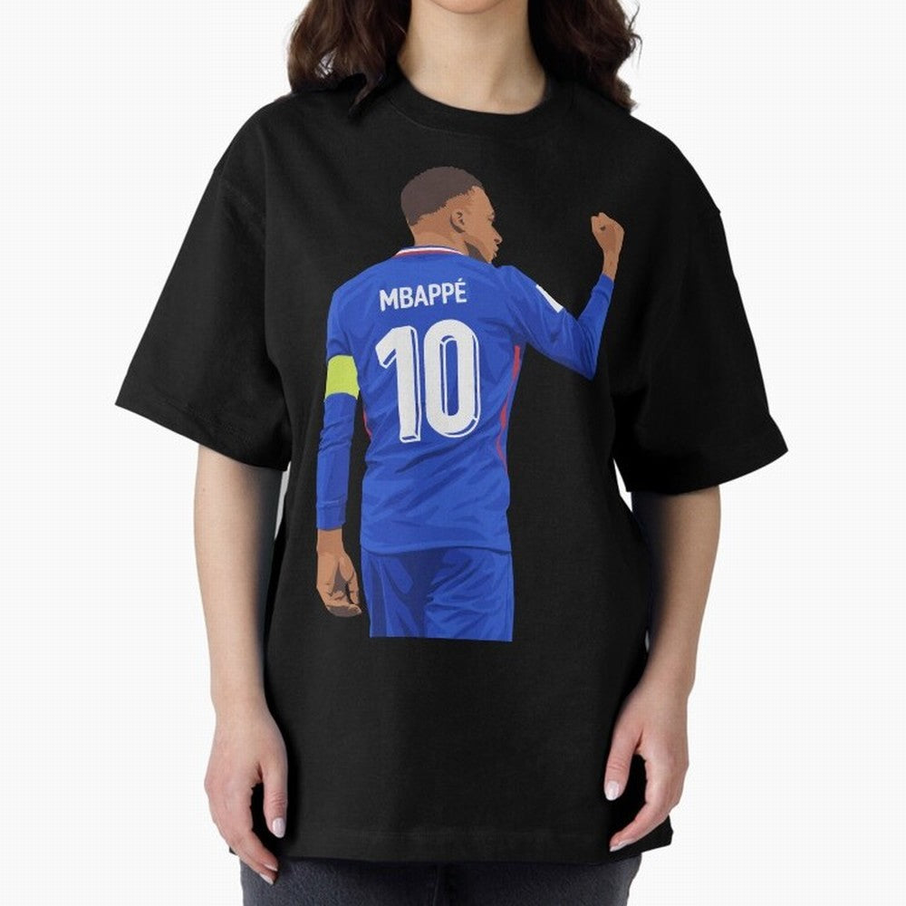 Kylian Mbappe France Oversized T-Shirt Follow Every Goal of FIFA World Cup 2026 Group Stage Spirit, Driven by England, France and Netherlands, Haaland, Sports Nostalgia, International Competition, Famous Players and Unforgettable Victories; Made