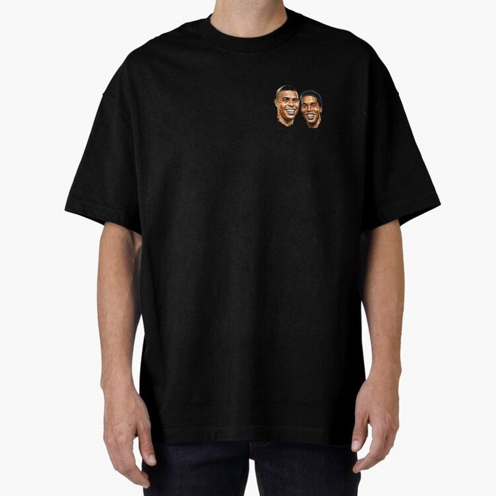 Ronaldo & Ronaldinho: The Legends of Brazil Joga Bonito Oversized T-Shirt Keep the Match Day Mood of Match Day Hype around FIFA World Cup 2026 USA Canada Mexico, Neymar, Argentina and Brazil, Classic Soccer Heritage, Championship Pressure, Fan