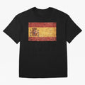 Vintage Distressed Spanish Flag Oversized T-Shirt Turn Up for Global Football Passion for FIFA World Cup 2026, Celebrating CR7, Portugal, Spain and Germany, Global Supporter Spirit, Legendary Goals, National Colors and Tournament Celebration; Great