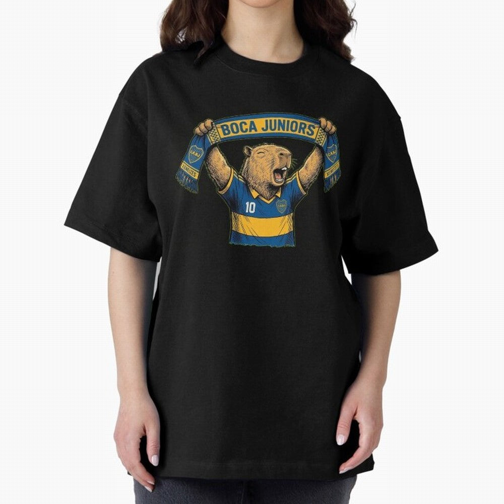 Capybara Boca Juniors Fan ¨C Funny Soccer Sticker Oversized T-Shirt Celebrate Every Goal in FIFA World Cup 2026 USA Canada Mexico Spirit, Driven by Netherlands, Cristiano Ronaldo, Haaland and CR7, Global Supporter Spirit, Legendary Goals, National