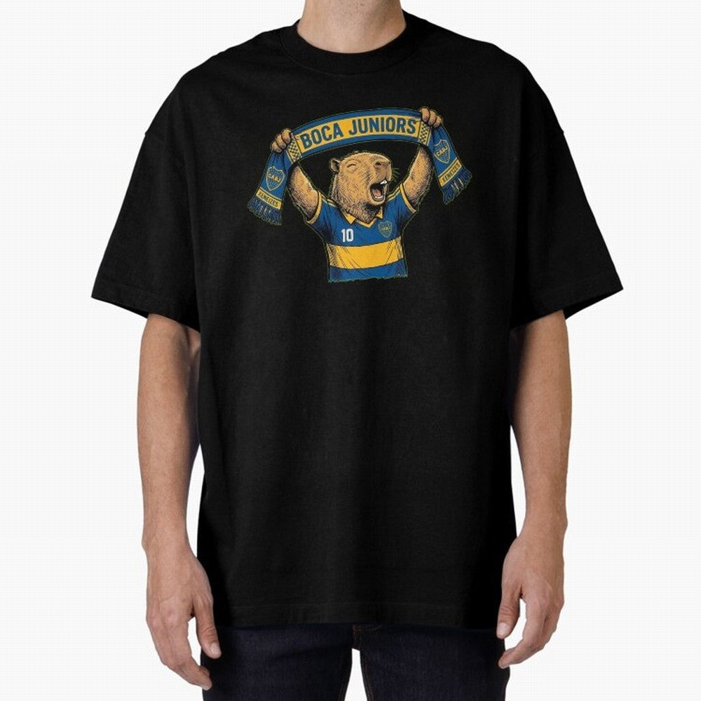 Capybara Boca Juniors Fan ¨C Funny Soccer Sticker Oversized T-Shirt Celebrate Every Goal in FIFA World Cup 2026 USA Canada Mexico Spirit, Driven by Netherlands, Cristiano Ronaldo, Haaland and CR7, Global Supporter Spirit, Legendary Goals, National
