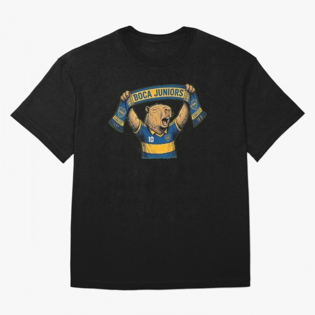 Capybara Boca Juniors Fan ¨C Funny Soccer Sticker Oversized T-Shirt Celebrate Every Goal in FIFA World Cup 2026 USA Canada Mexico Spirit, Driven by Netherlands, Cristiano Ronaldo, Haaland and CR7, Global Supporter Spirit, Legendary Goals, National