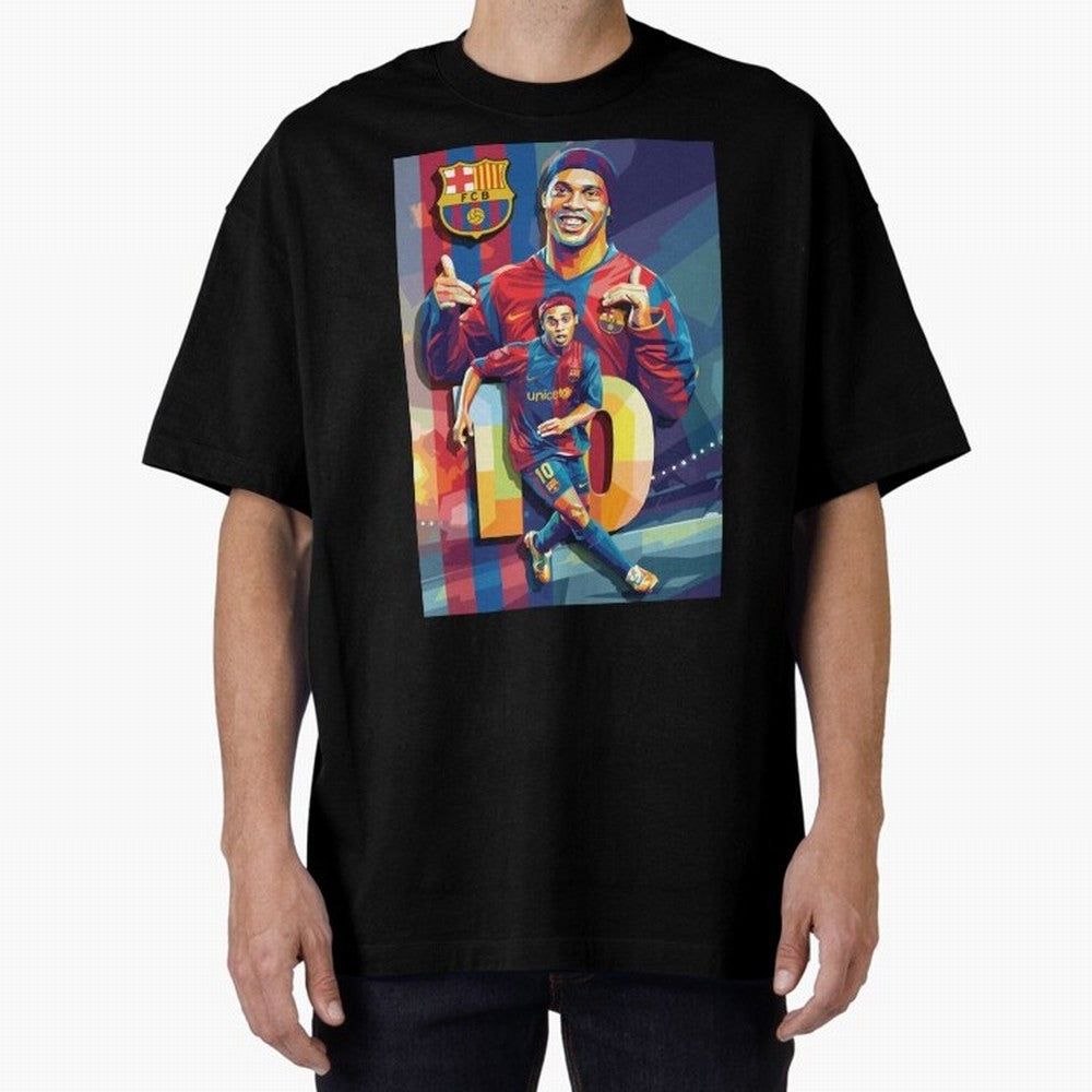 Ronaldinho Oversized T-Shirt Honor the Beautiful Game during Match Day Hype around FIFA World Cup 2026 Group Stage, Messi and Cristiano Ronaldo, France and Portugal, Champion Mindset, Group Stage Buzz, Knockout Tension and Passionate Fan Culture;