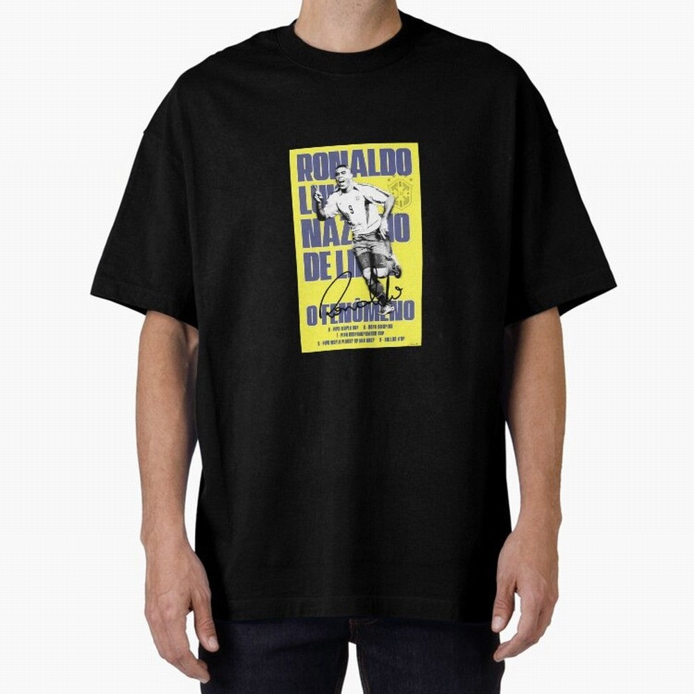R9 Ronaldo Nazario Oversized T-Shirt Relive FIFA World Cup 2026 USA Canada Mexico for Fans of Mbappe and Neymar and Brazil, Portugal and Argentina, Bringing Goal Celebration Energy, Supporter Heritage, Football Icons and Worldwide Tournament Joy;