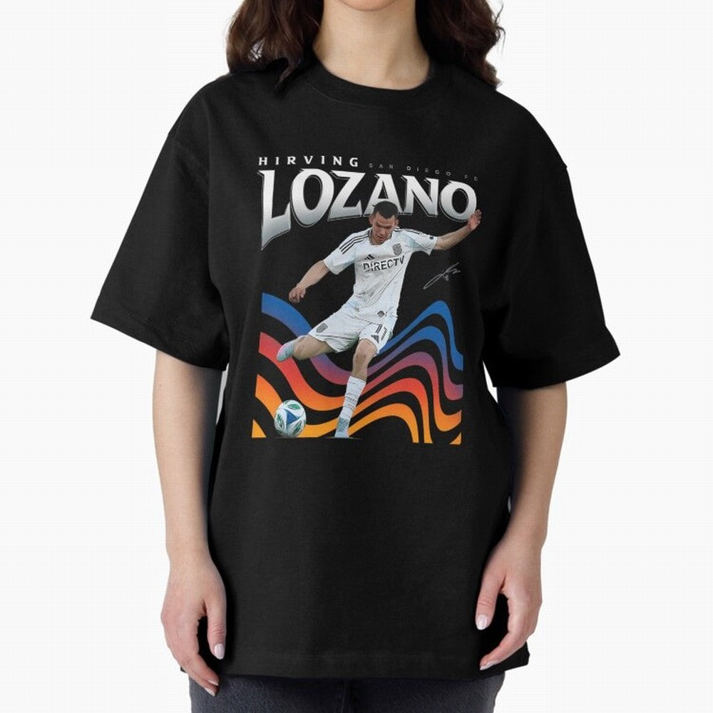 Hirving Lozano San Diego Fc Oversized T-Shirt Celebrate Soccer Greatness during FIFA World Cup 2026 Celebrating Cristiano Ronaldo, Haaland and CR7, Argentina, France and Brazil Energy, Goal Celebration Energy, Supporter Heritage, Football Icons and