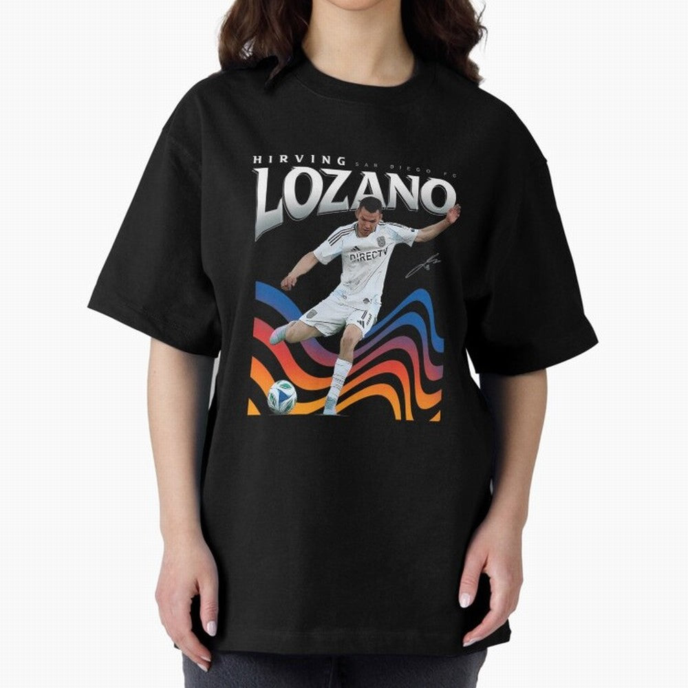 Hirving Lozano San Diego Oversized T-Shirt Wear the Spirit of the FIFA World Cup 2026 USA Canada Mexico Journey through Cristiano Ronaldo, Haaland and CR7 Highlights, Spain Pride, Retro Football Energy, Iconic Rivalries, Trophy Chase Drama and